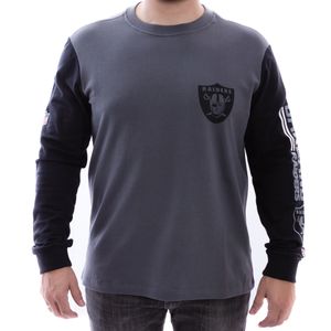 camiseta-new-era-manga-longa-bicolor-oakland-raiders-cinza-escuro