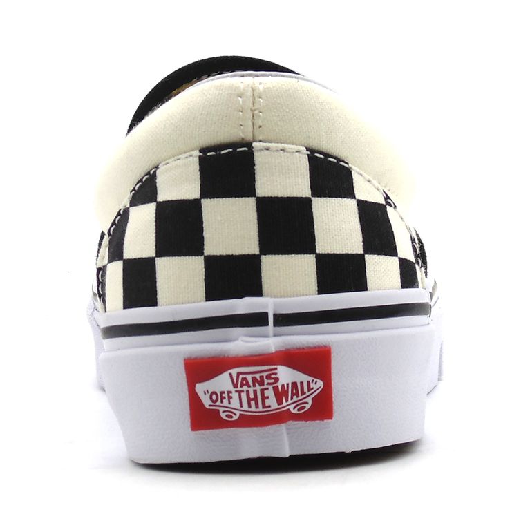 tênis vans classic slip on black white checkerboard