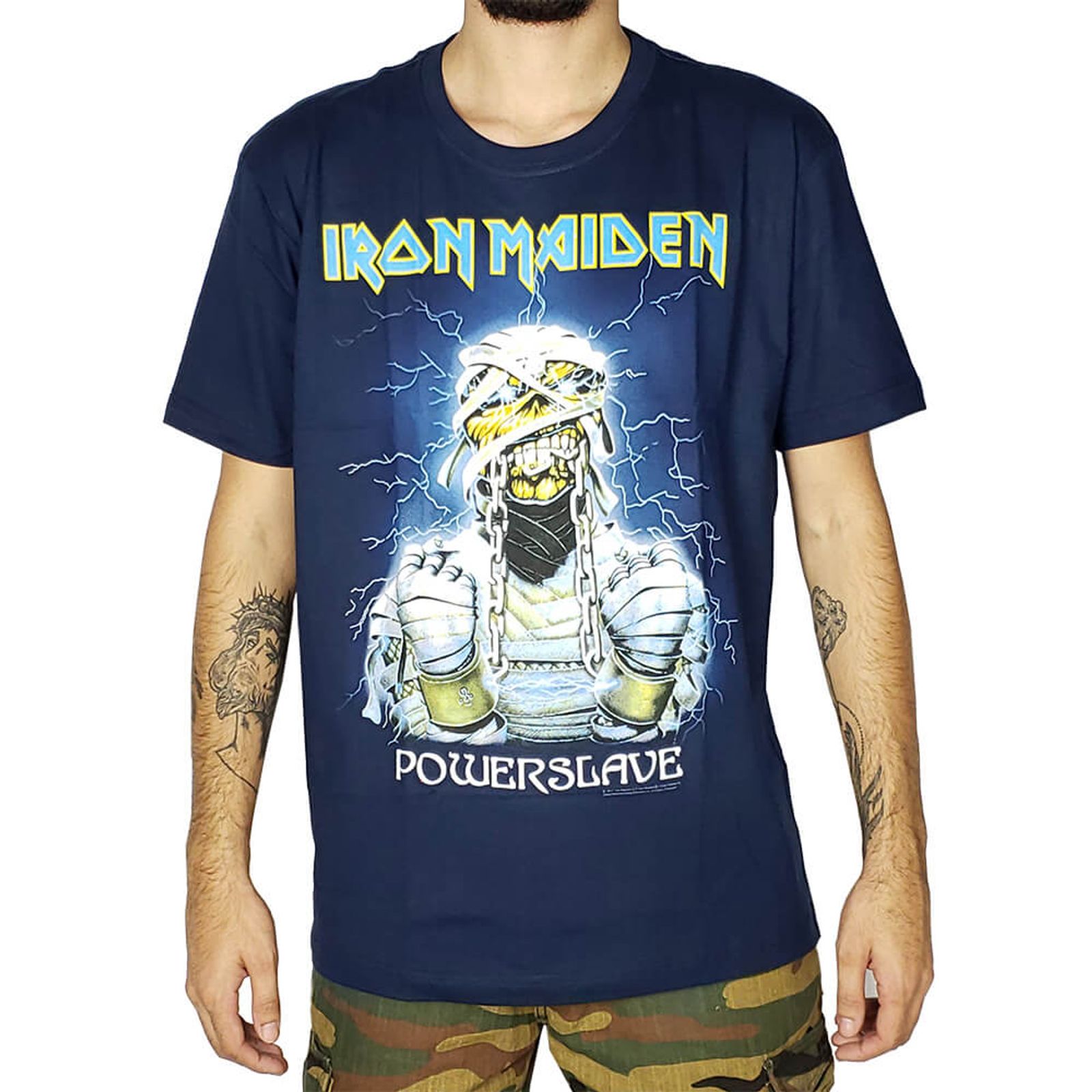 camiseta iron maiden azul