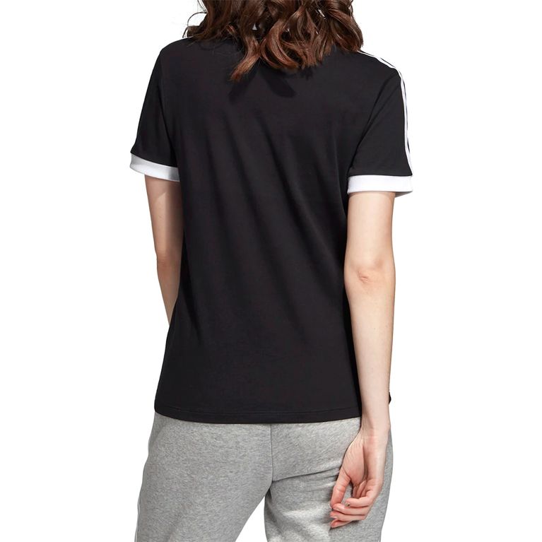 camiseta adidas 3 stripes preta