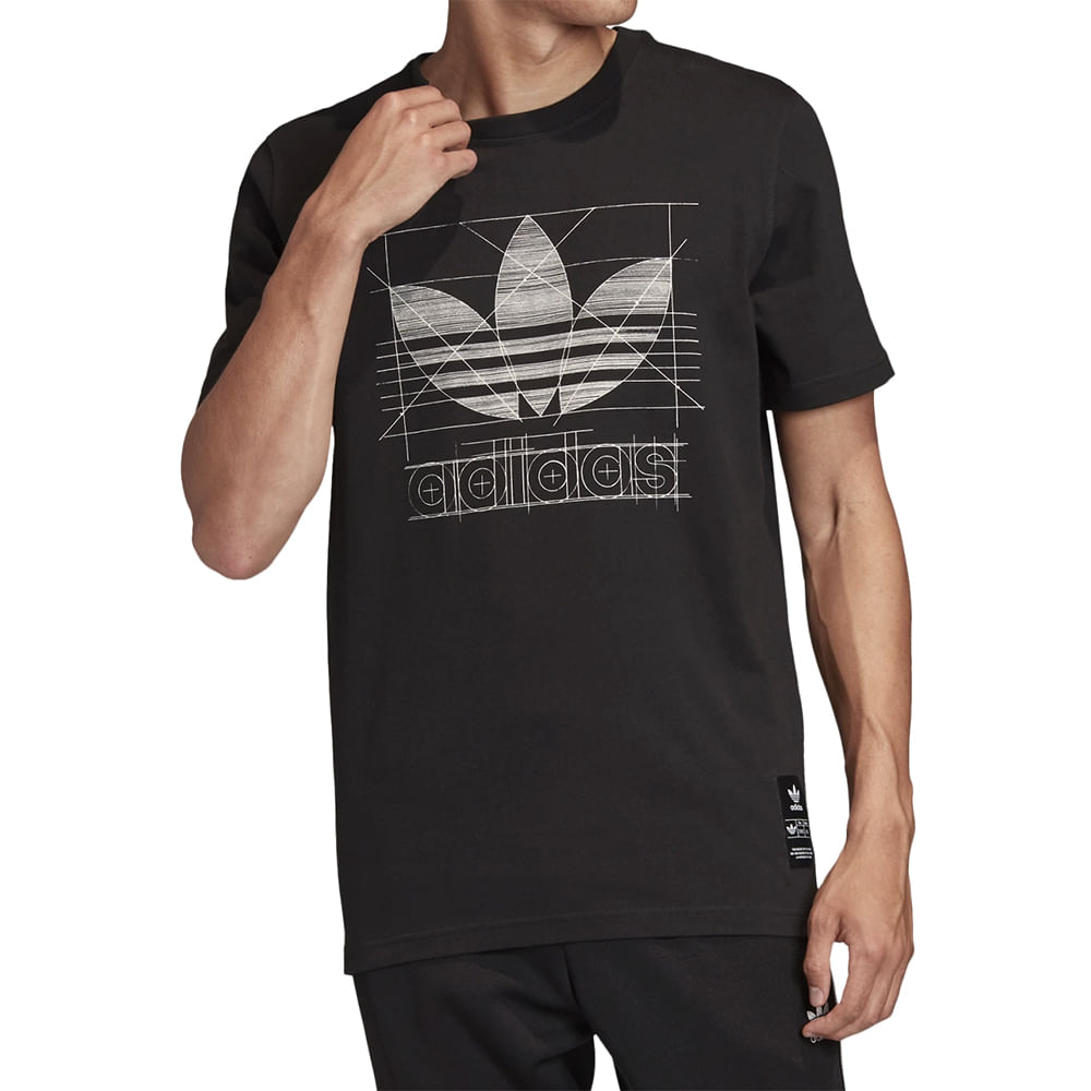 camiseta adidas trefoil preta