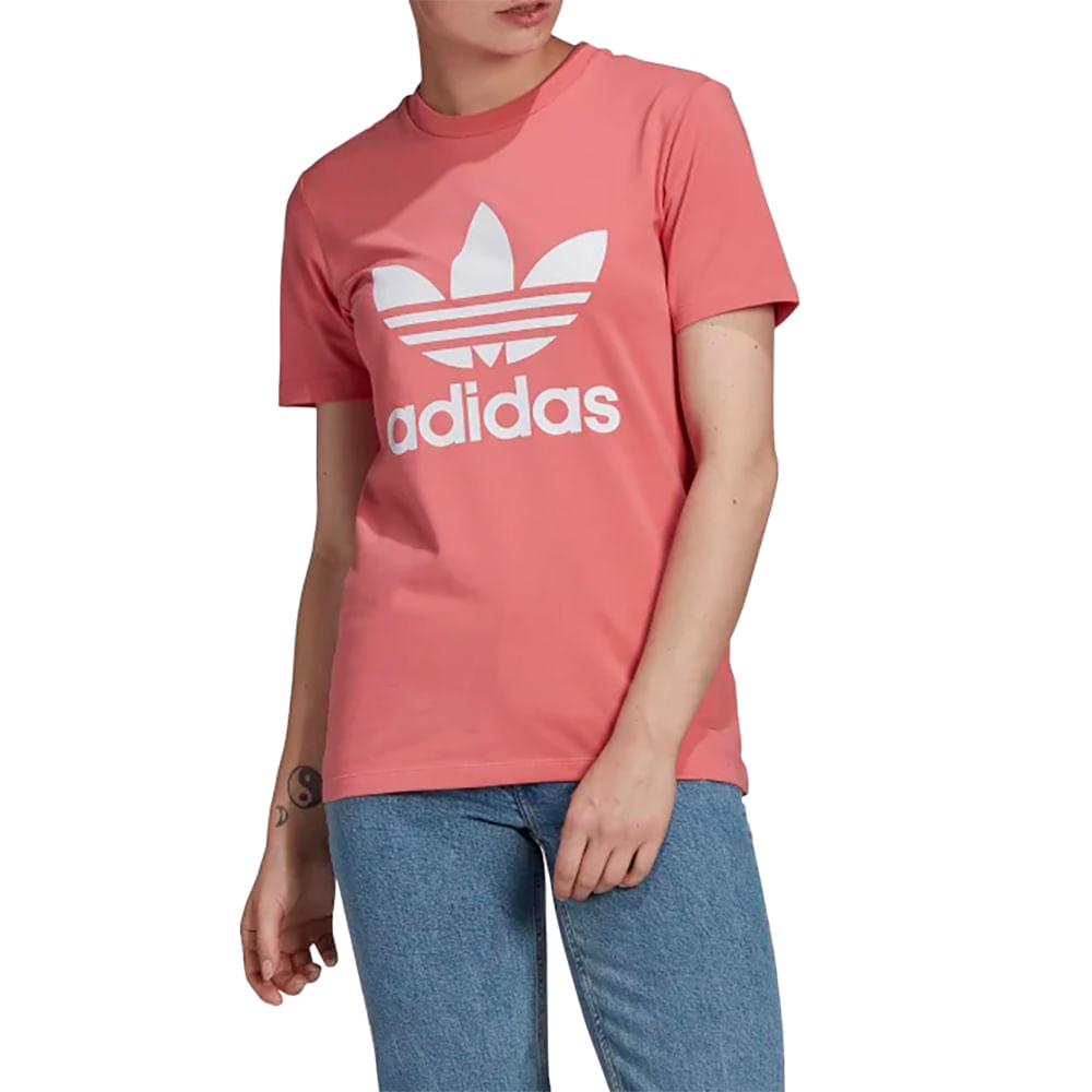 Camiseta Adidas Adicolor Classic Trefoil Feminina Rosa Galleryrock