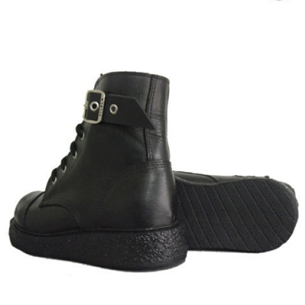 Bota Creeper Vilela Boots com 1 Fivela e Zíper Preto galleryrock
